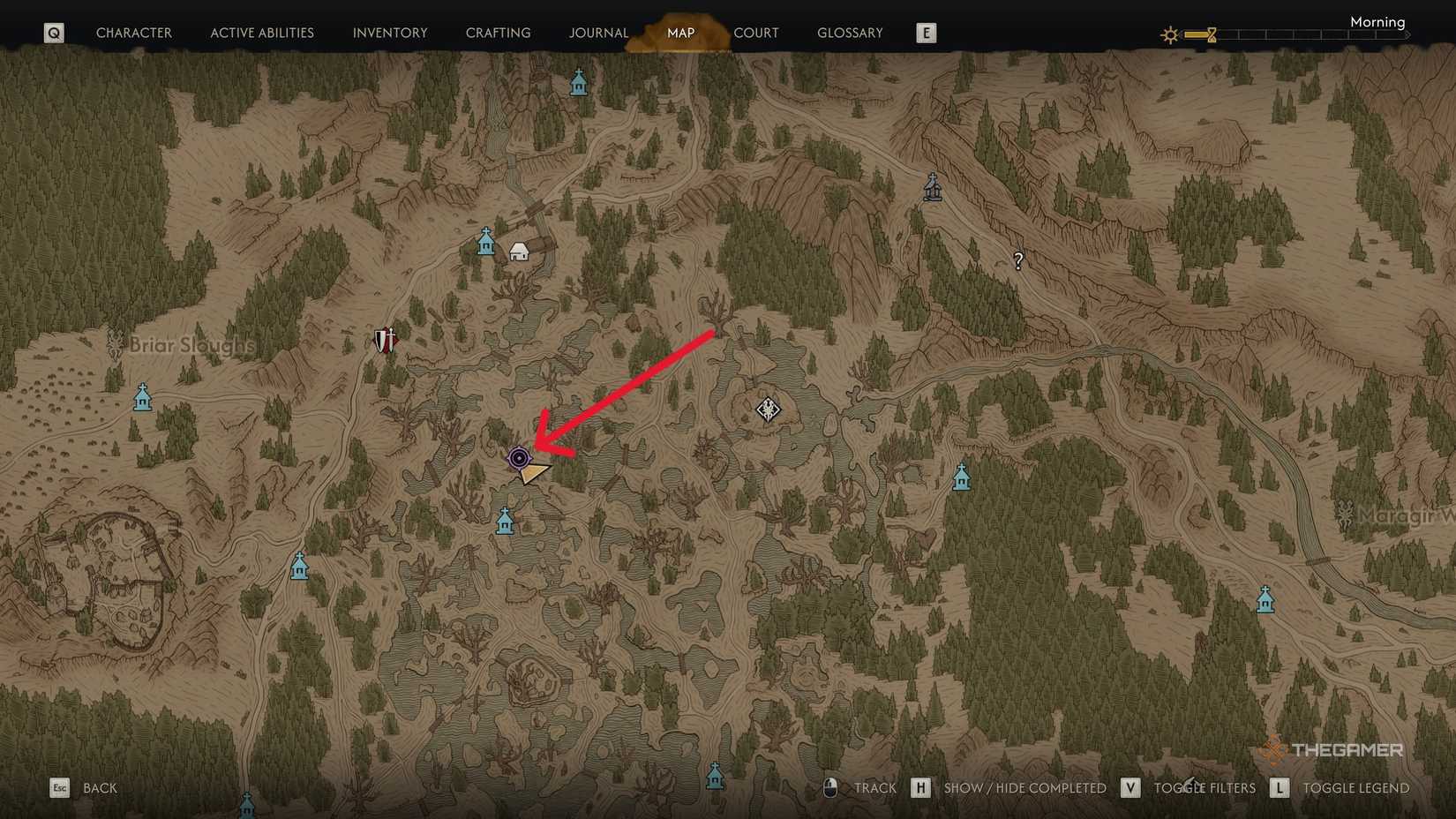 A player locating all Ancient Circle sites in The Blood of Dawnwalker.