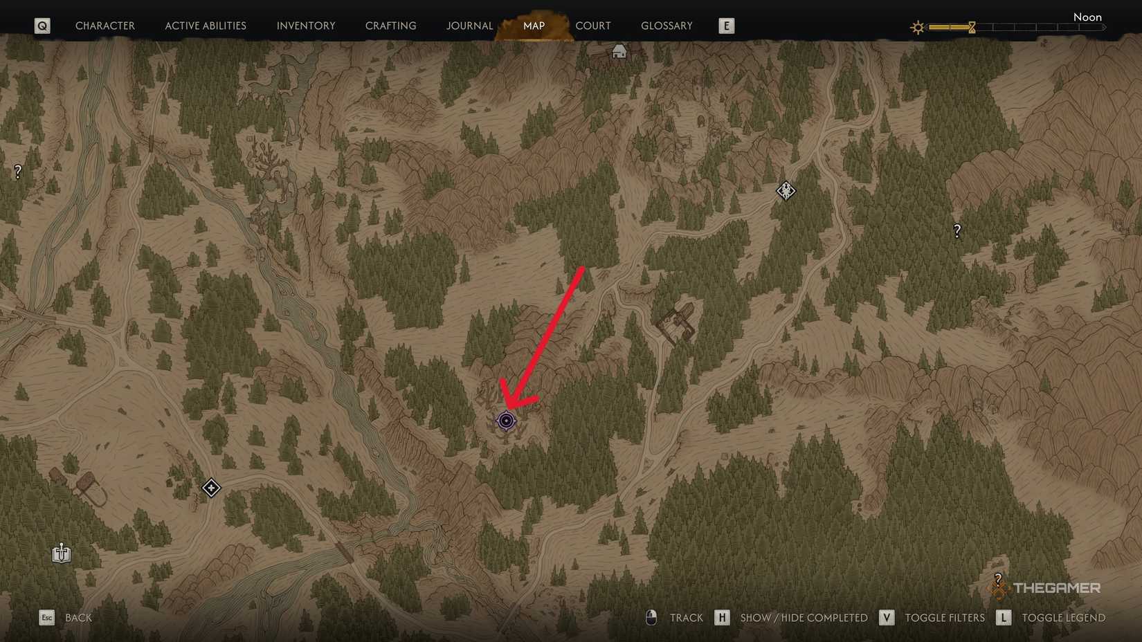 A player locating all Ancient Circle sites in The Blood of Dawnwalker.