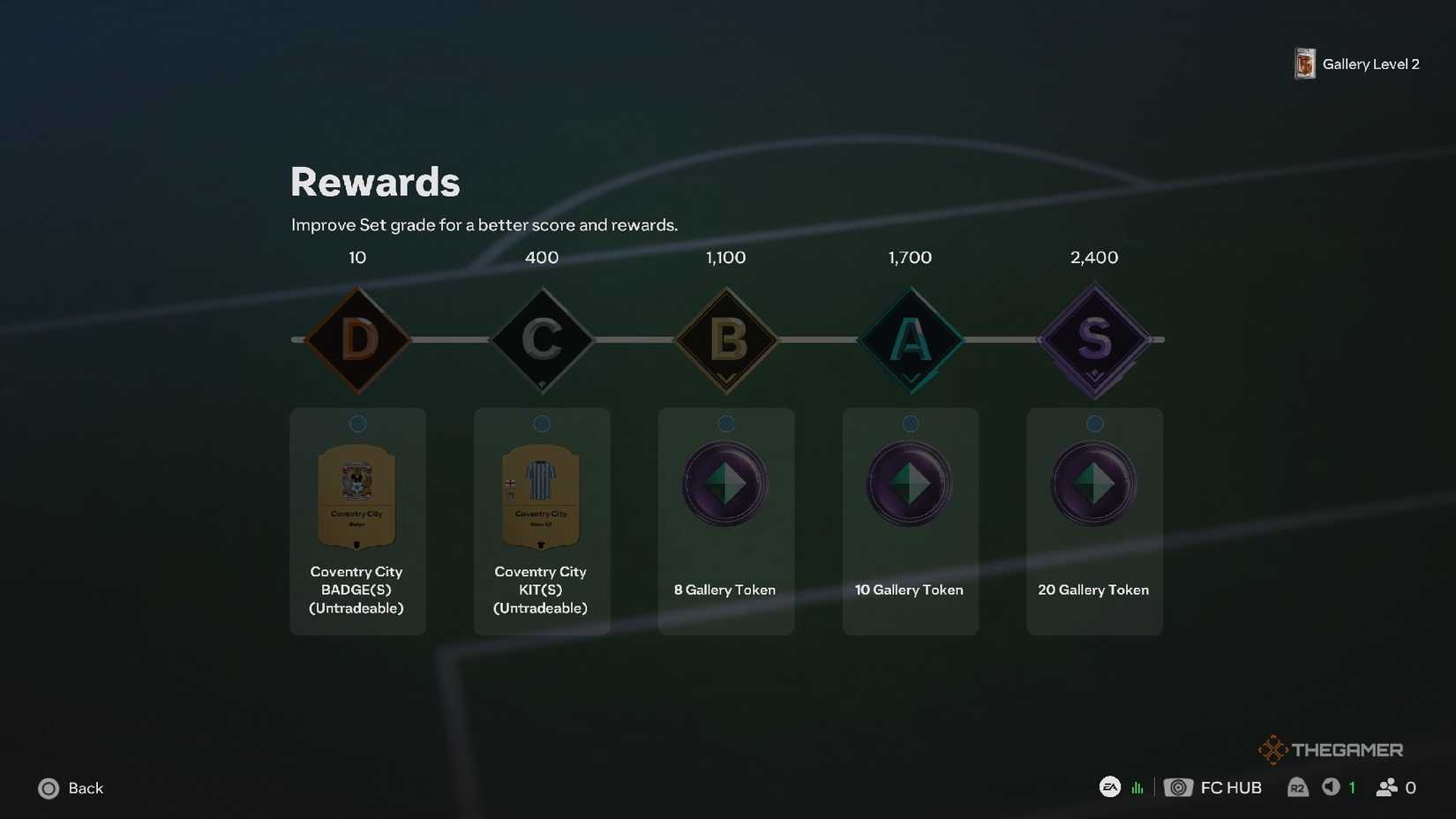 An image of the Gallery set grades in FC 27.