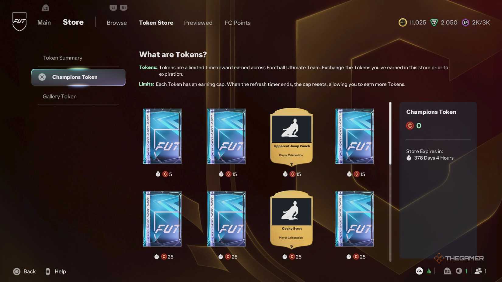 An image shjowing the available FUT champions Tokens rewards in FC 27.