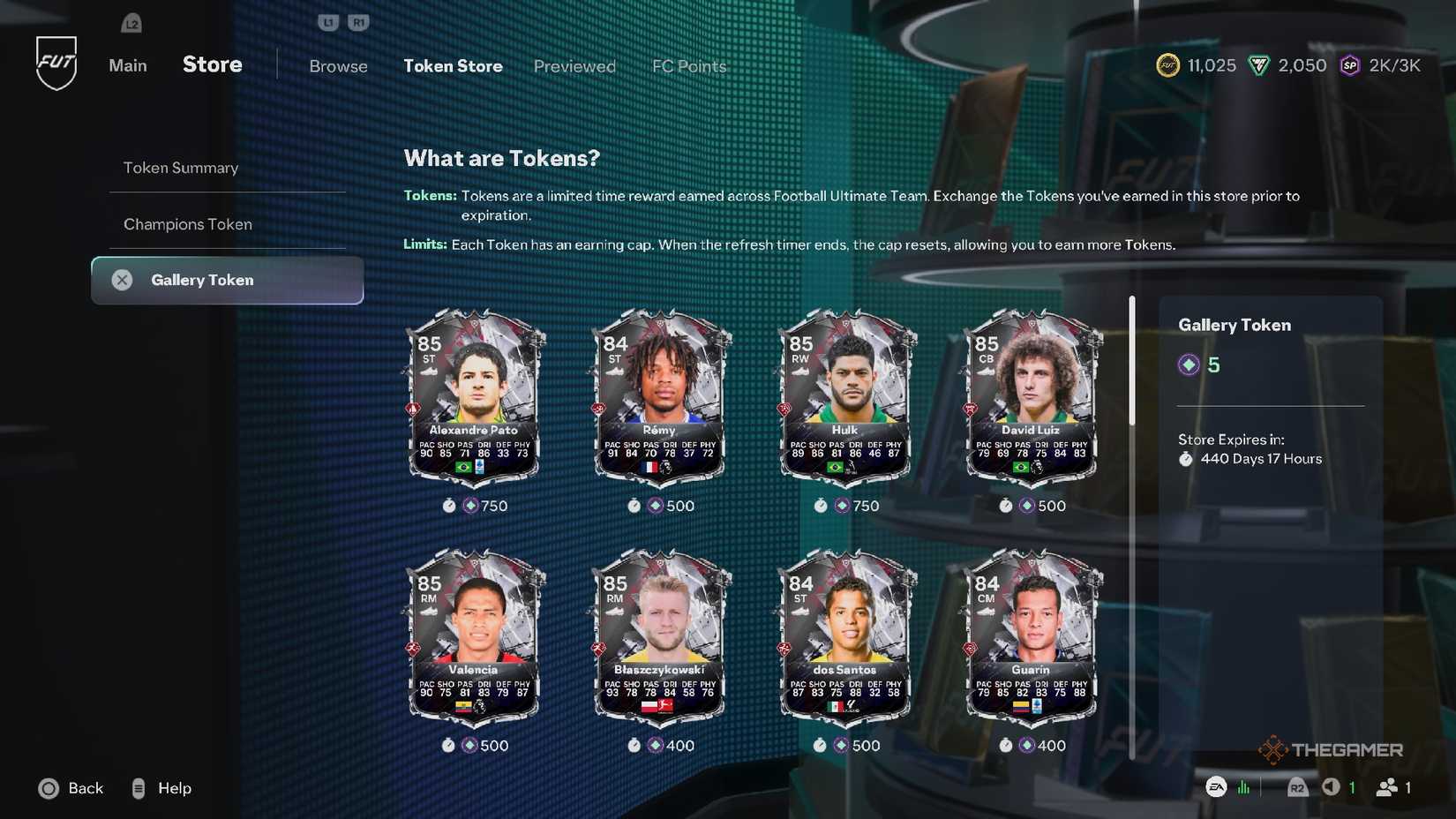 An image showing some of the FC 27 FUT Gallery token rewards.