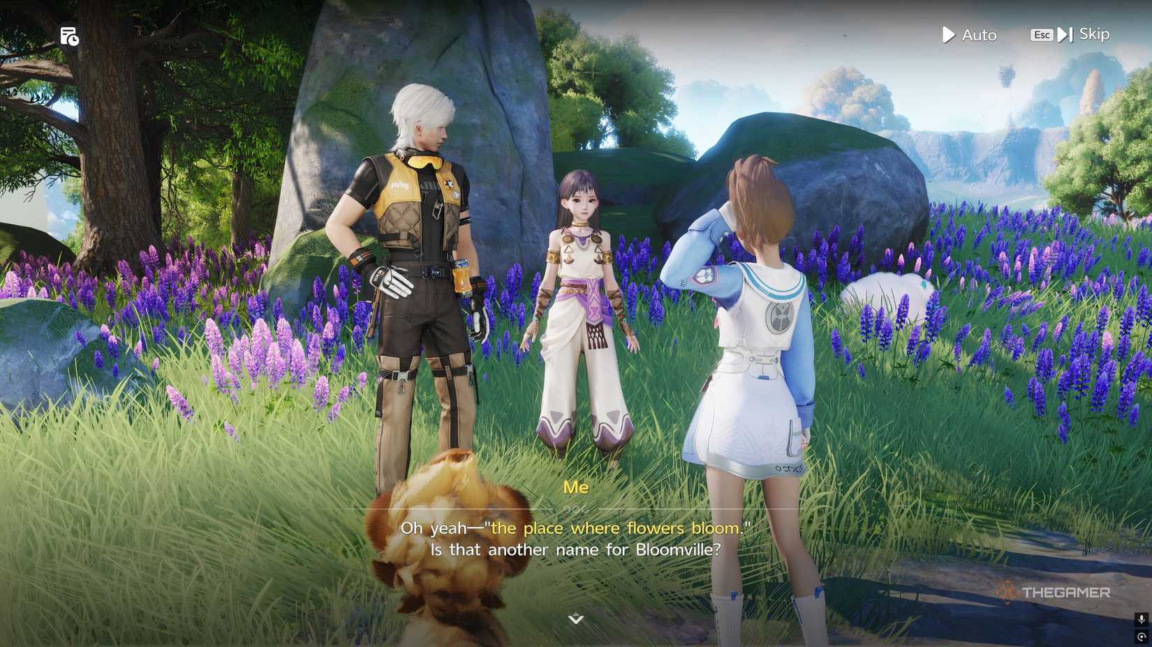 The human characters from Aniimo are talking about a flower festival.