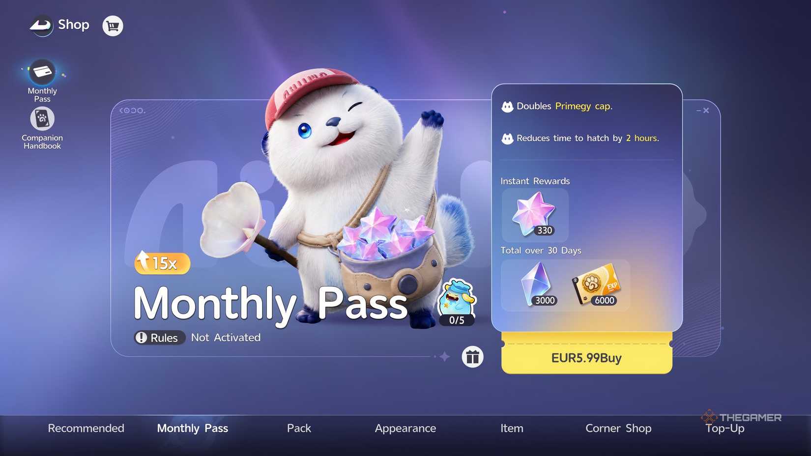 An option for the Monthly Pass in Aniimo.