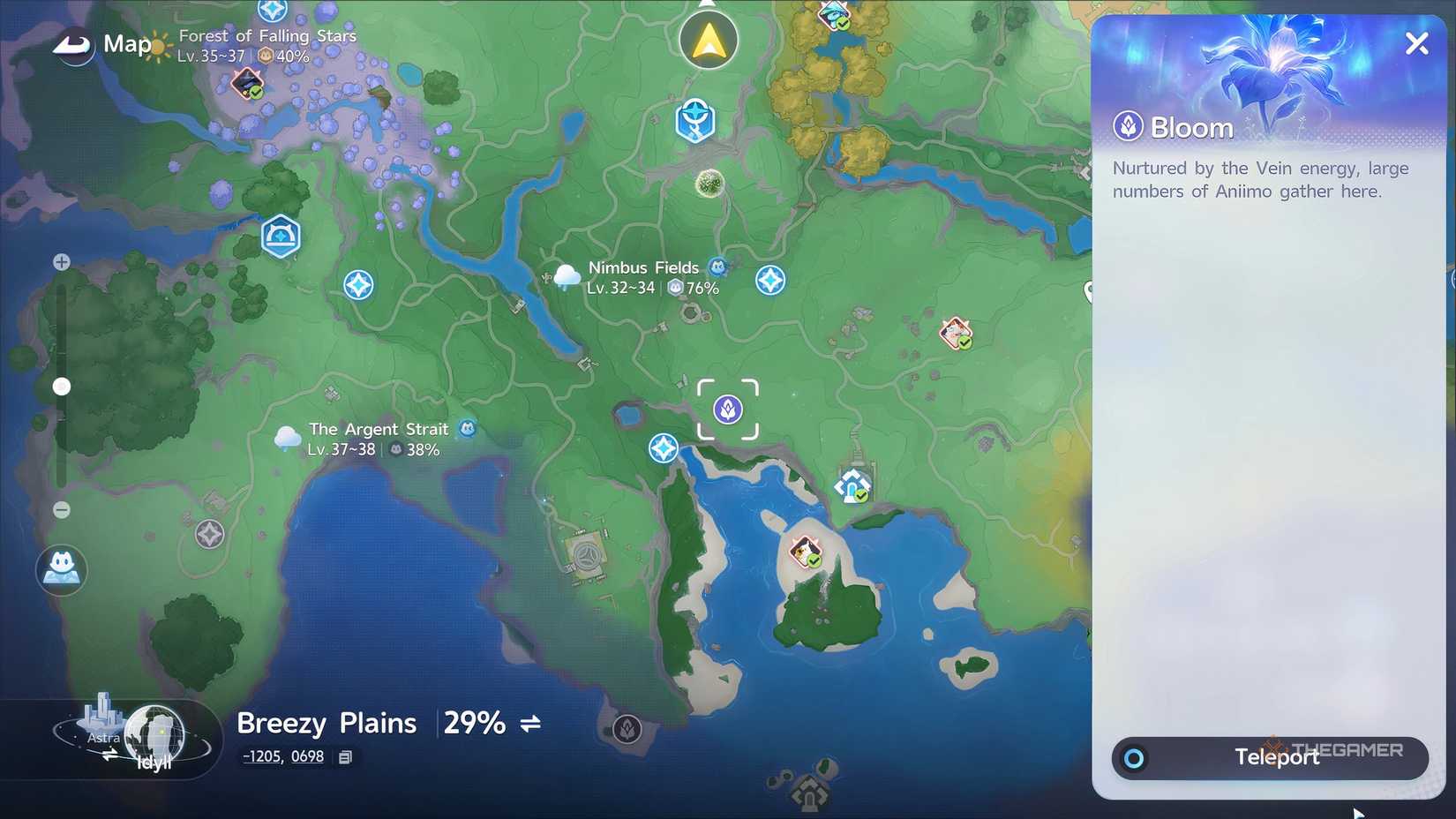 A Wild Surge is selected on a Map in Aniimo.