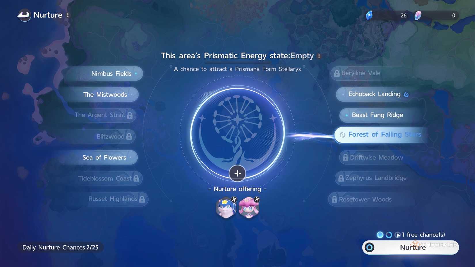 A Wild Surge menu in Annim where the player is selecting if they want to nurture the Aniimo.