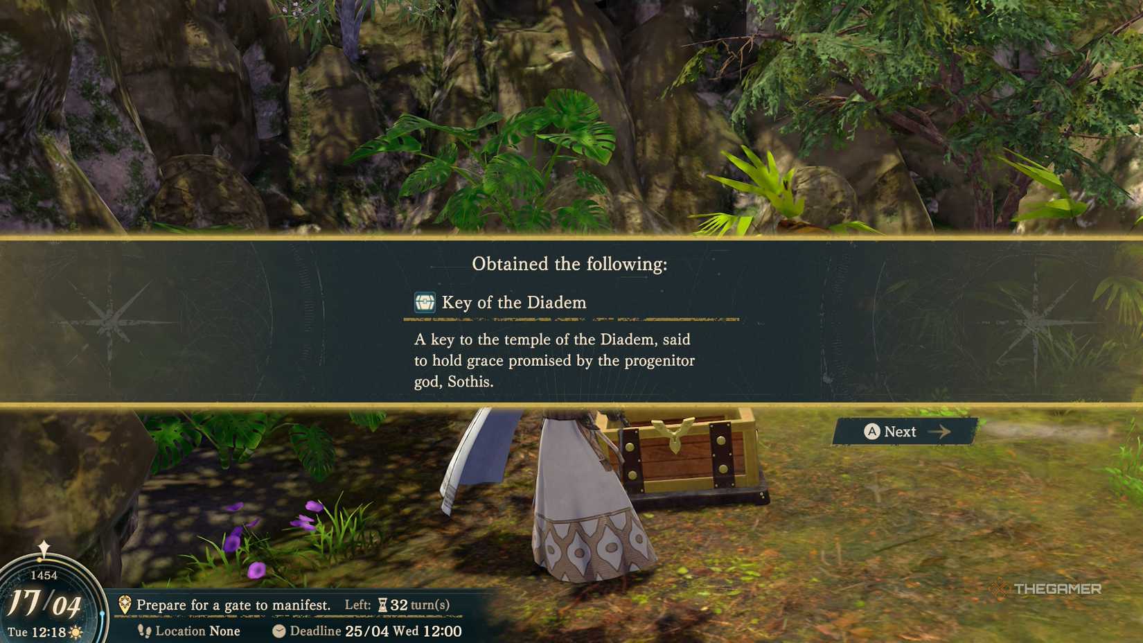 Finding a Key of the Diadem in Fire Emblem Fortune's Weave.