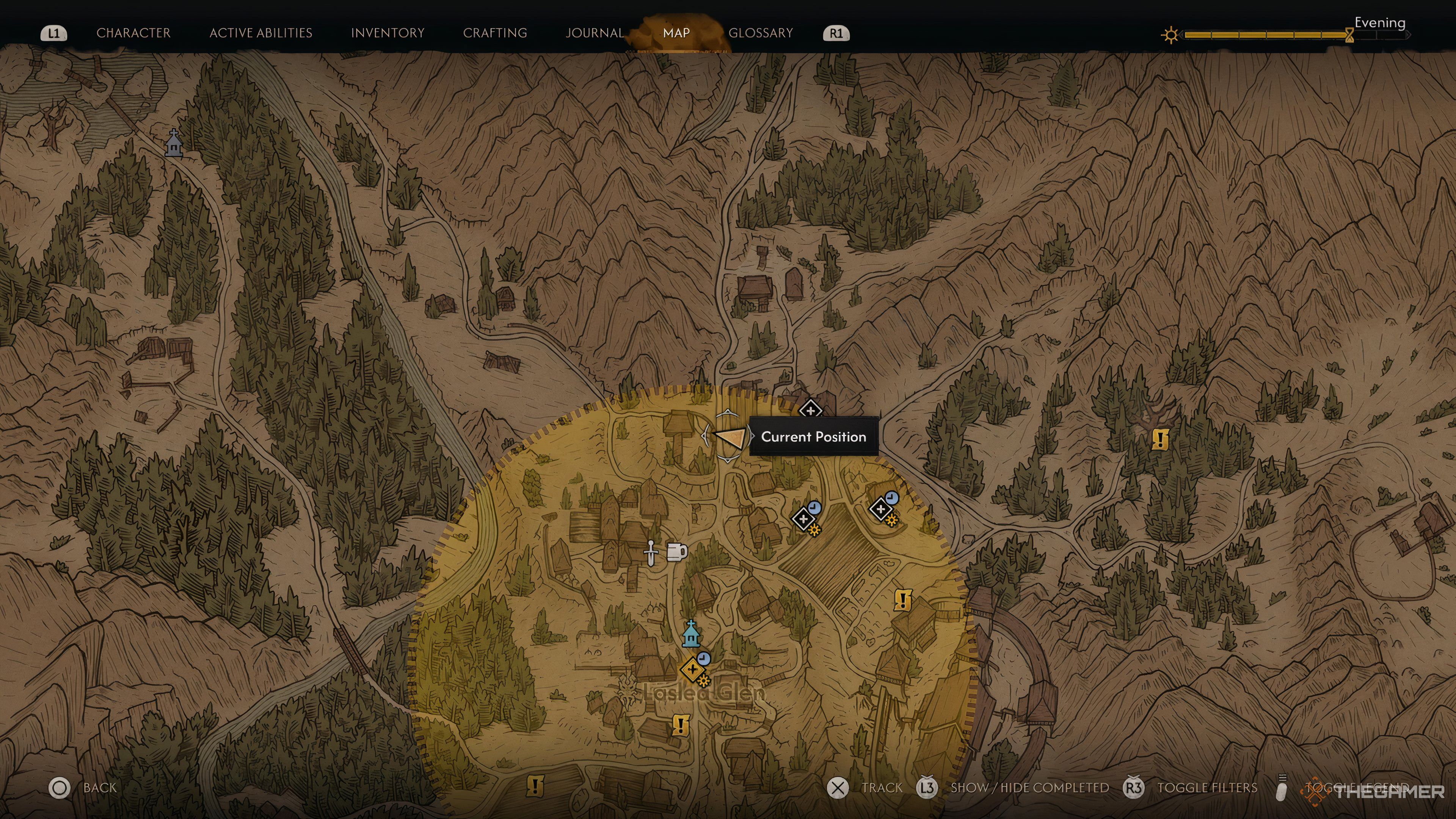 Map location of Dana in Laslea in The Blood of Dawnwalker.