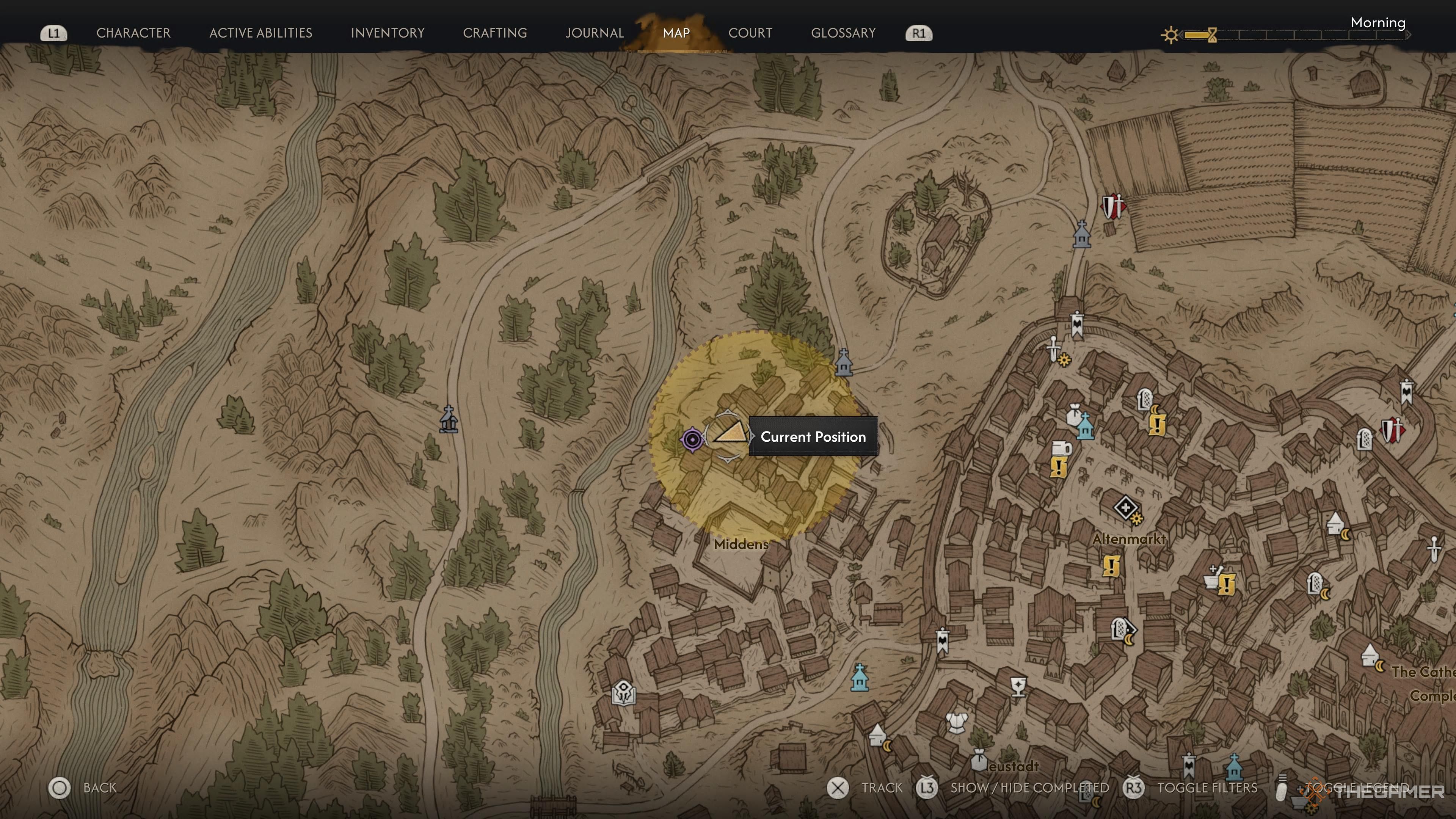 Map location of Albertus in The Blood of Dawnwalker.