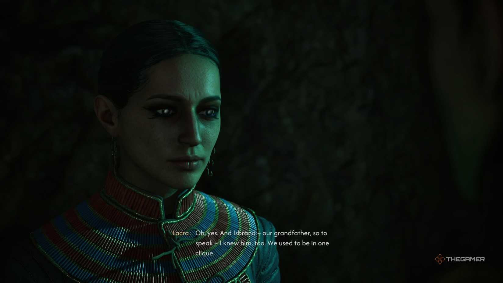 Lacra talking about Isbrand in The Blood of Dawnwalker.