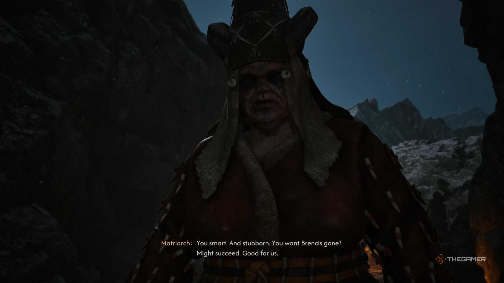 The Uriash elder talking about killing Brencis in The Blood of Dawnwalker.