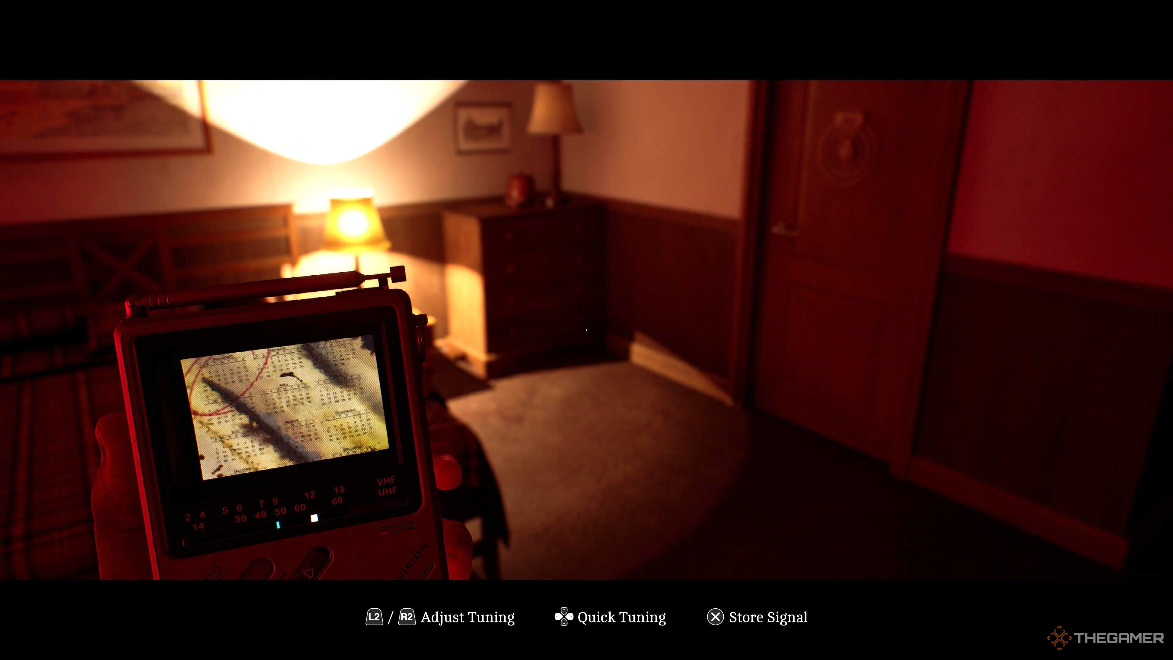 Mini CRTV showing January on its screen in Silent Hill Townfall.