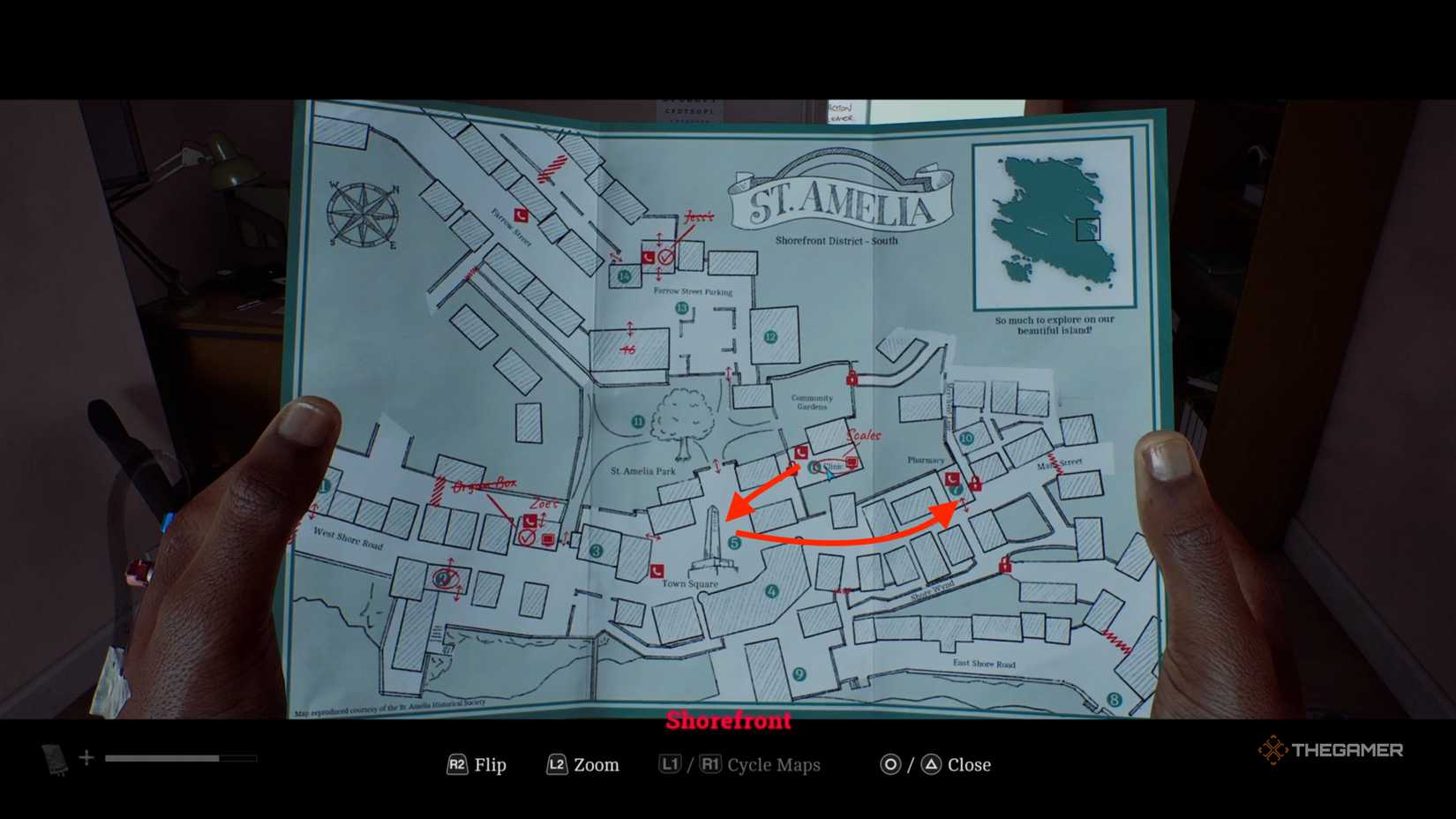 Map leading to the pharmacy in Silent Hill: Townfall.