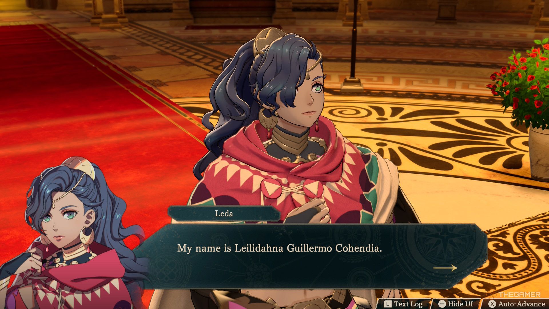 Leda talking about her full name in Fire Emblem Fortune's Weave.