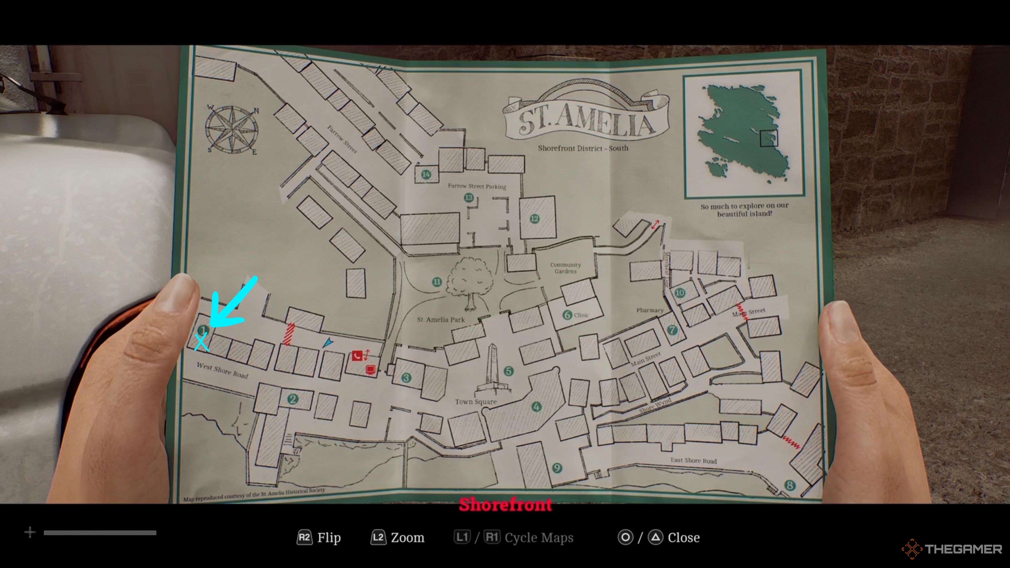 Map location of qvStrange Postcard in Silent Hill Townfall (3)