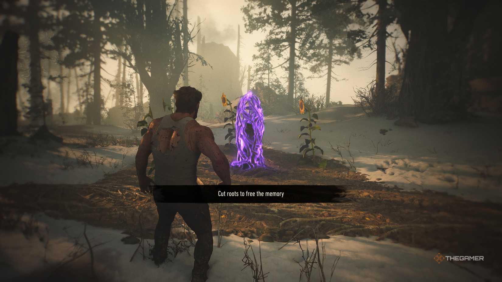 Cutting a memory free from a Nightmare Door in Marvel's Wolverine.