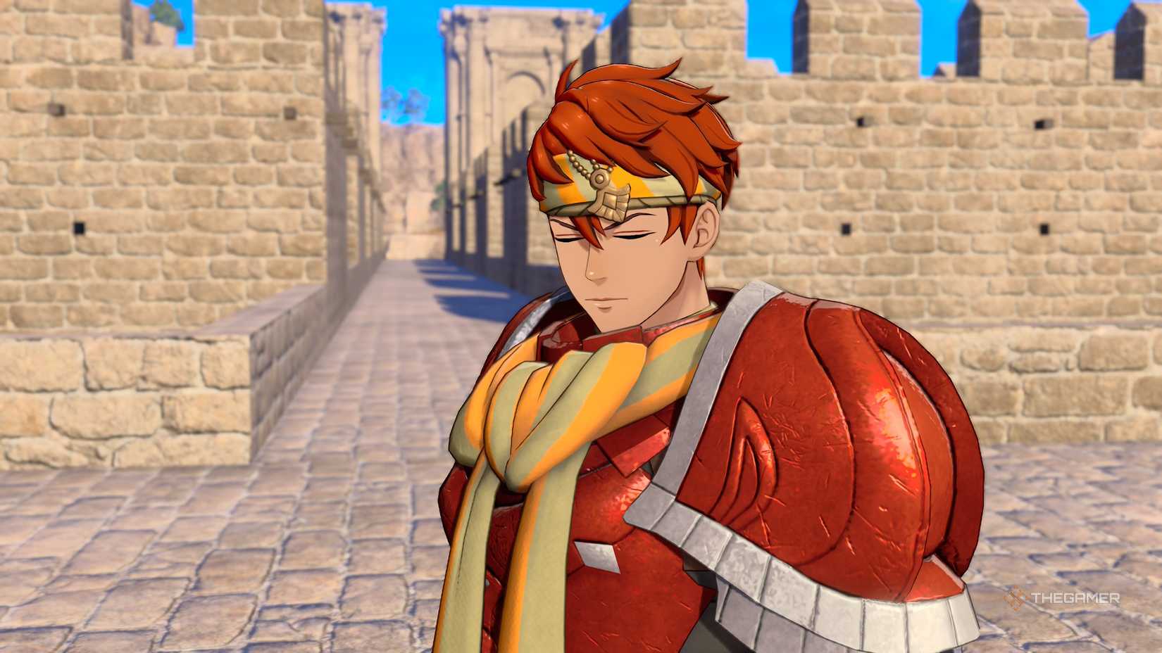 Nathan during a cutscene in Fire Emblem Fortune's Weave.