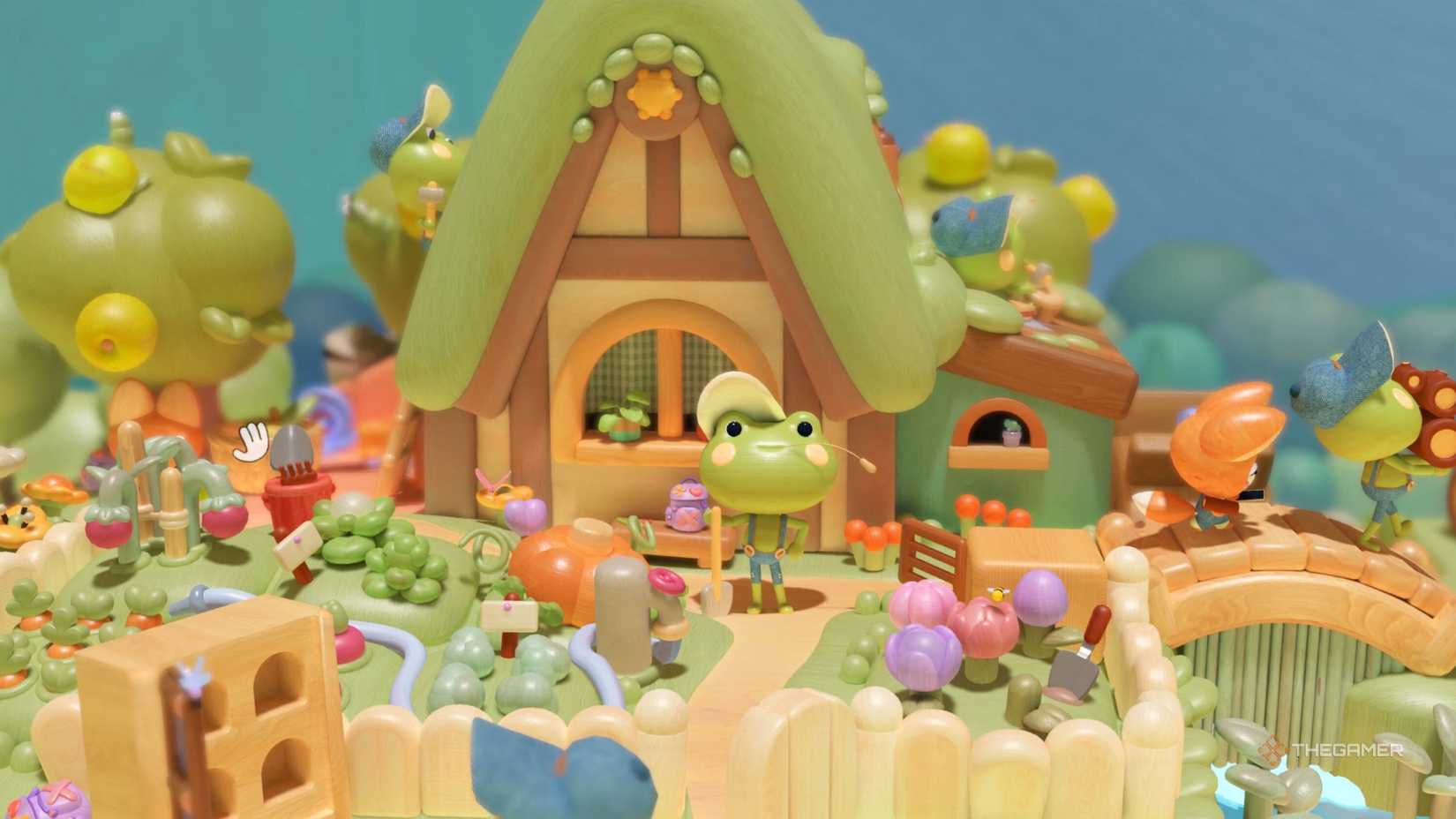 ben standing outside of their house in woodo.