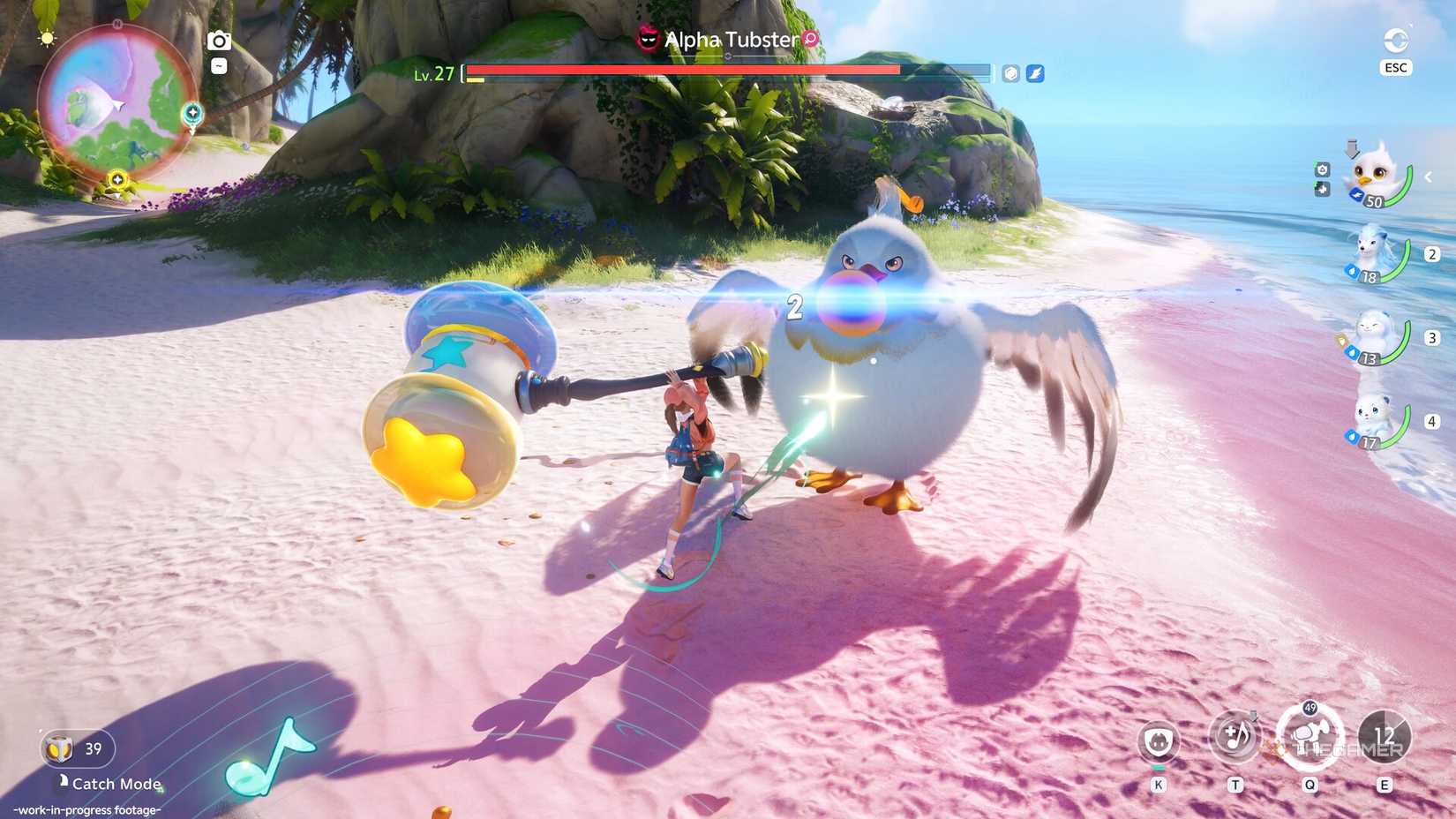 Player catching an Aniimo.
