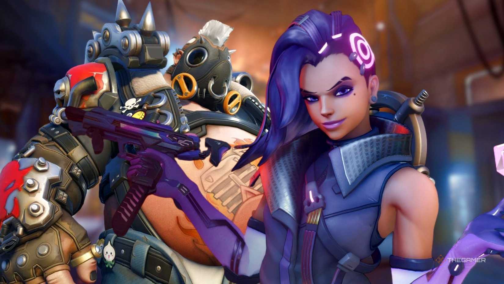 Roadhog and Sombra in Overwatch.