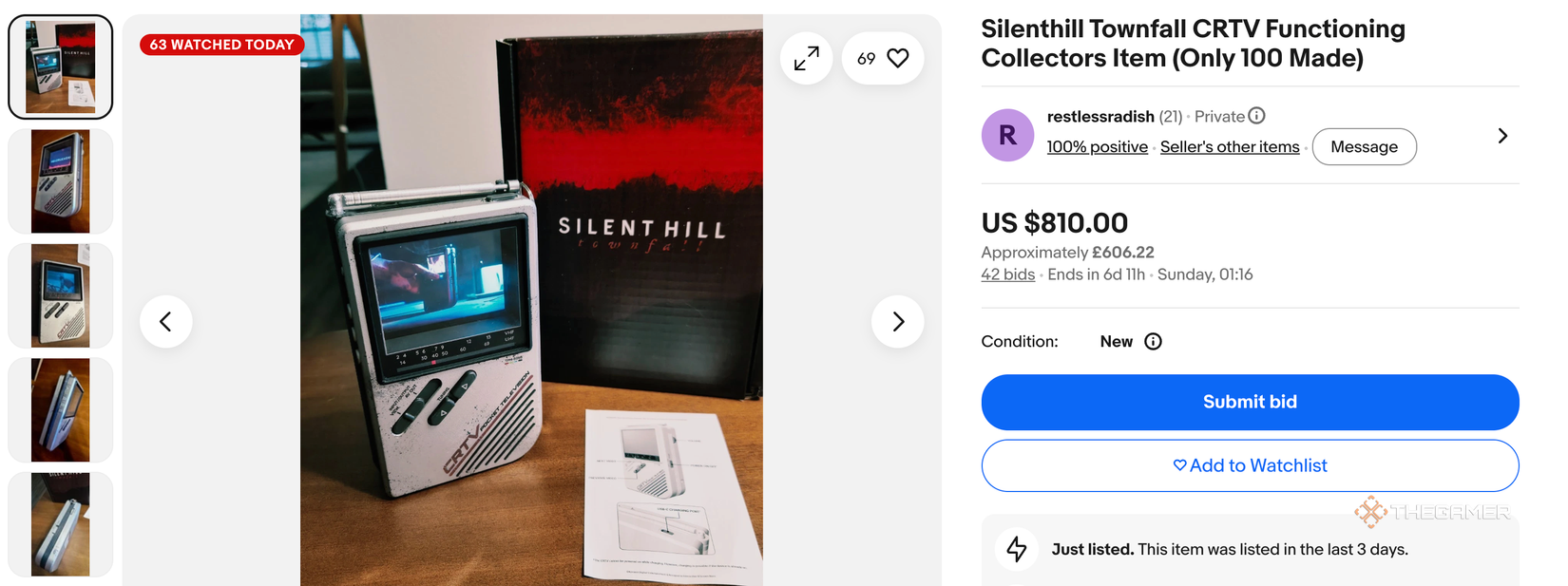 A replica CRTV from Silent Hill: Townfall being sold on eBay.