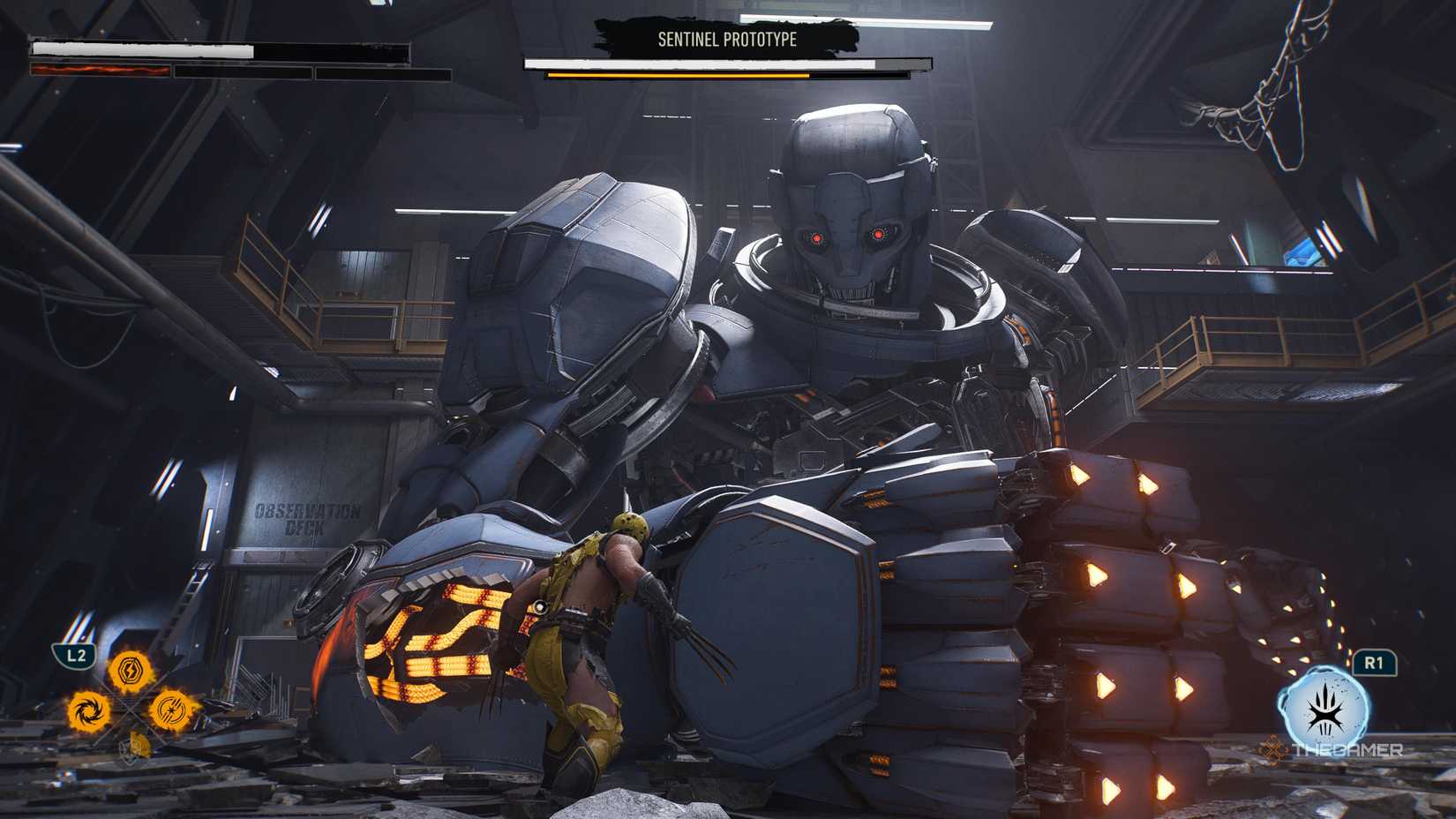 Sentinel Protoype boss' First Phase in Marvel's Wolverine