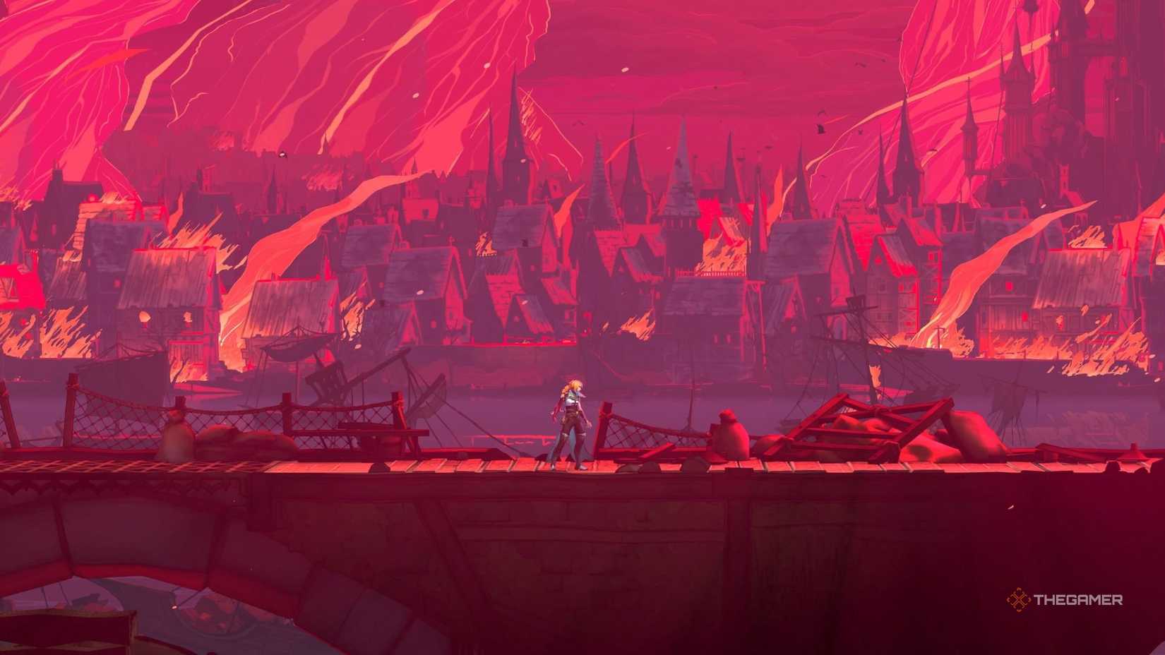Rose wearing the Rose's Outfit skin in Castlevania: Belmont's Curse.
