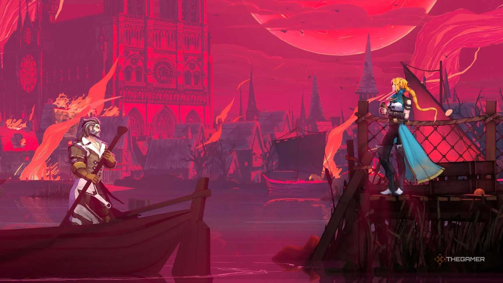 Trevor and Rose saying goodbye in Castlevania: Belmont's Curse.