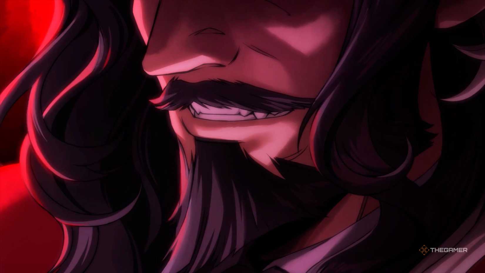 Dracula smiling in Castlevania: Belmont's Curse.