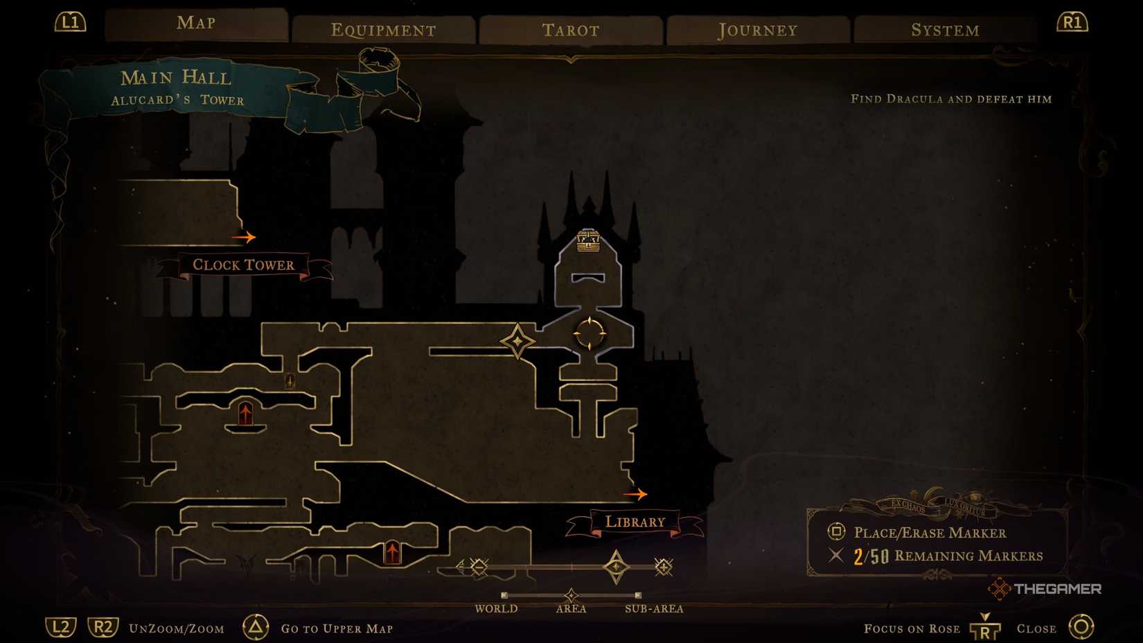 Alucard's Tower on the Castlevania: Belmont's Curse map.
