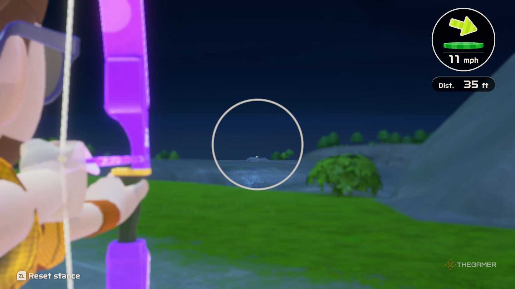 purin on a cliff in switch sports resort archery.