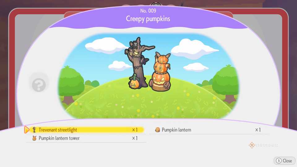 Creepy Pumpkins habitat in Pokemon Pokopia.
