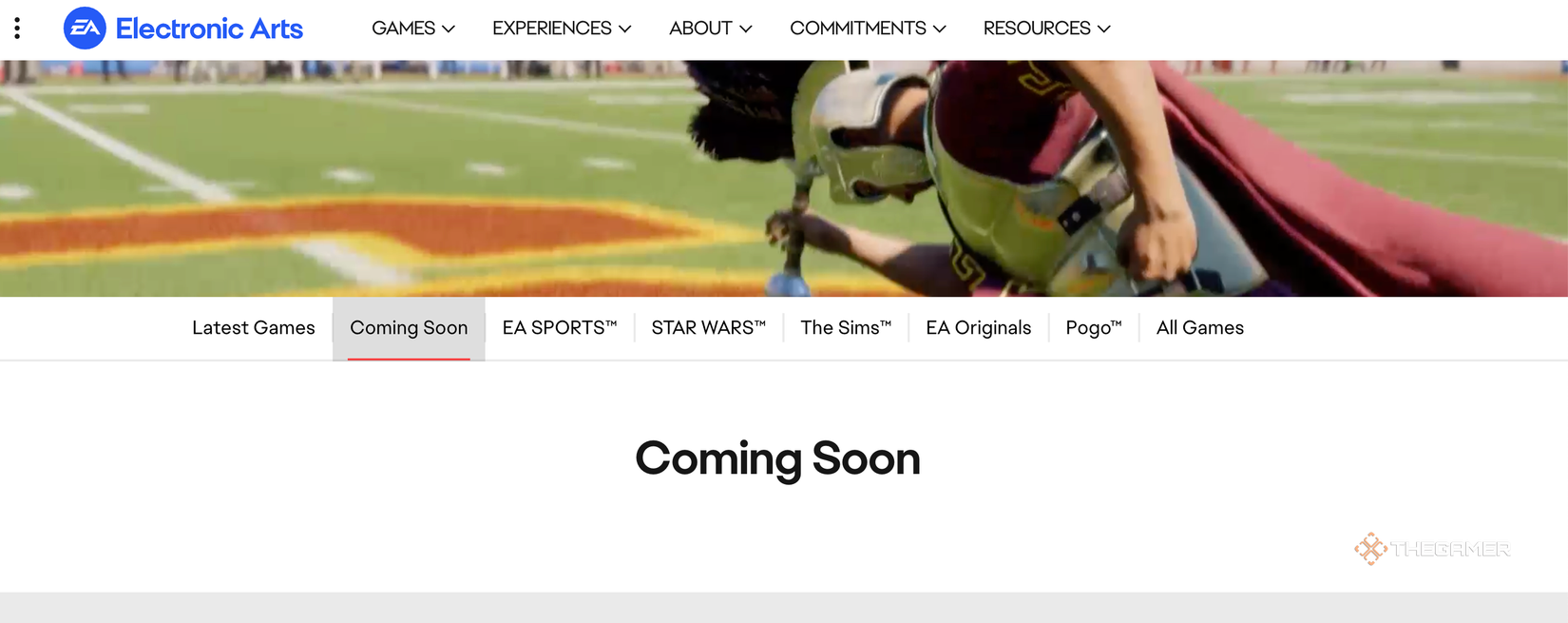 EA Has No Games Listed As Coming Soon On Its Site