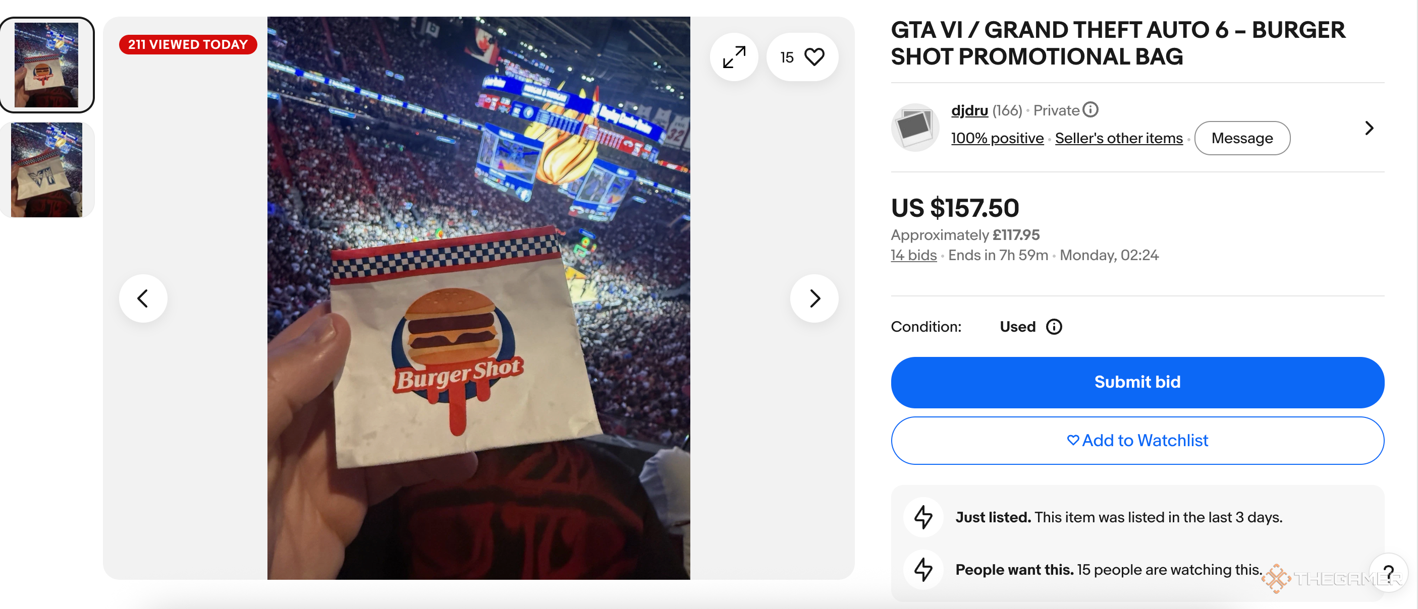 Febre de GTA 6: Saco de batata usado da Burger Shot e copo de refrigerante são vendidos por fortunas no eBay 12 Saquinho engordurado do marketing de GTA 6 por mais de US$ 150 e copos por US$ 250